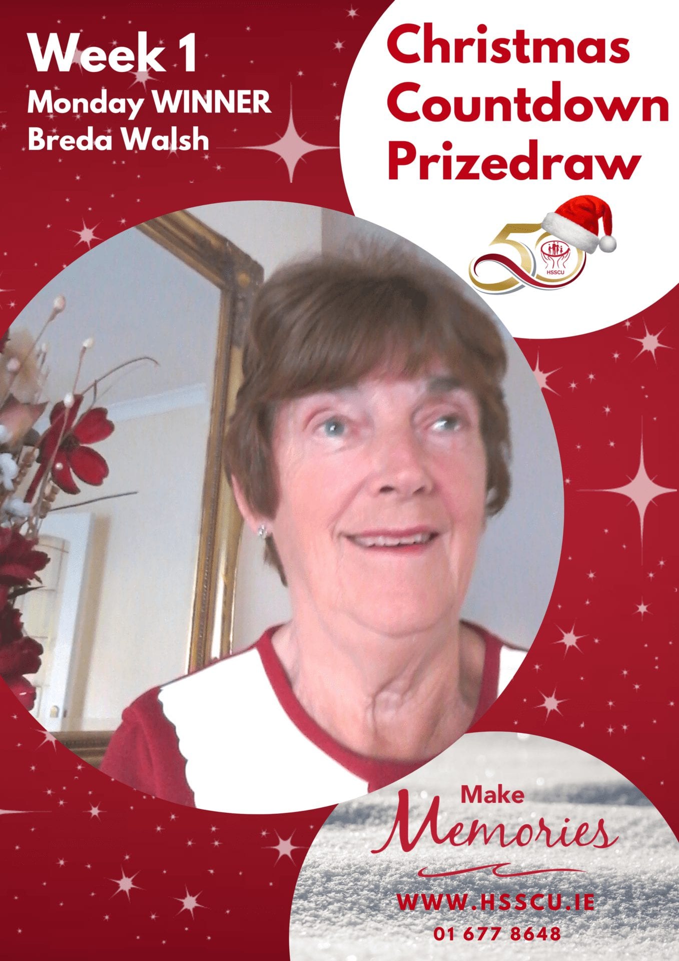 Breda Walsh - HSSCU Christmas Countdown Prize Draw Winner