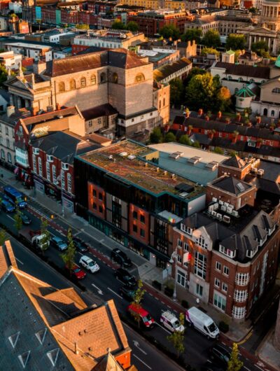 drone image of hsscu high street